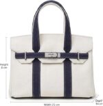 Bagstera - Mini Canvas Handbag with Top Handles and Turn-Lock Closure (25 cm) - Image 2