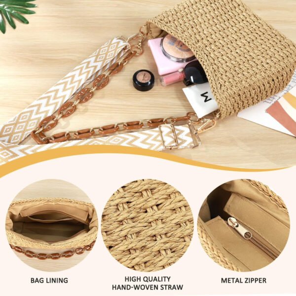 Women’s Brown Straw Shoulder Bag