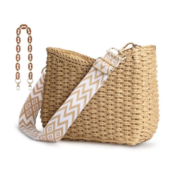 Women’s Brown Straw Shoulder Bag