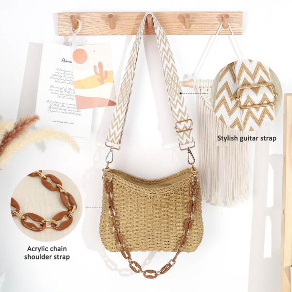 Women’s Brown Straw Shoulder Bag